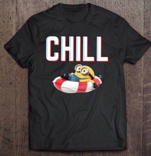 Despicable Me Minions Chill Tracer Text Pool Float T Shirt
