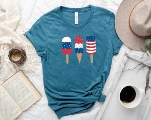 American Flag Themed Popsicles Shirt, Red White And Blue Shirt, Gift For 4th Of July Party