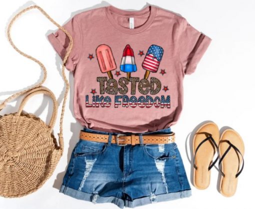 Tasted Like Freedom Shirt, Ice Creams Taste Like Freedom T-Shirt, 4th July T Shirt