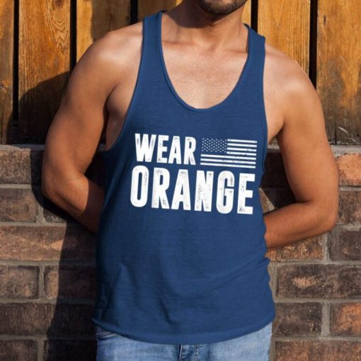 Wear Orange American Flag Enough Texas Shooting End Gun T Shirt