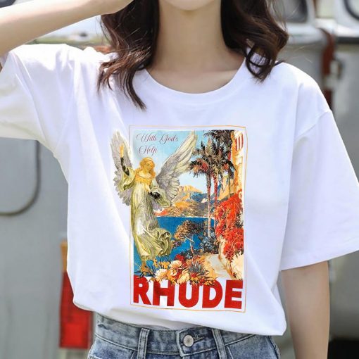 Vintage Rhude With Gods Help Angel Flower Shirt