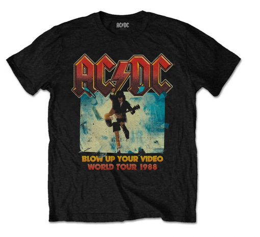 ACDC Blow Up Your Video World Tour Angus Young Official T-Shirt
