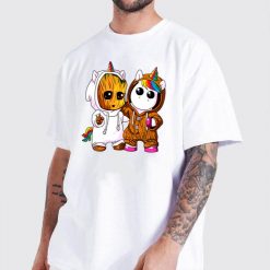 Baby Groot And Unicorn Classic T Shirt img2 T9