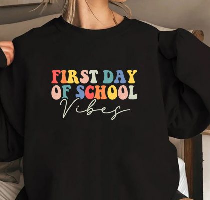 Back To School Vibes Happy First Day of School for Teachers T Shirt 1