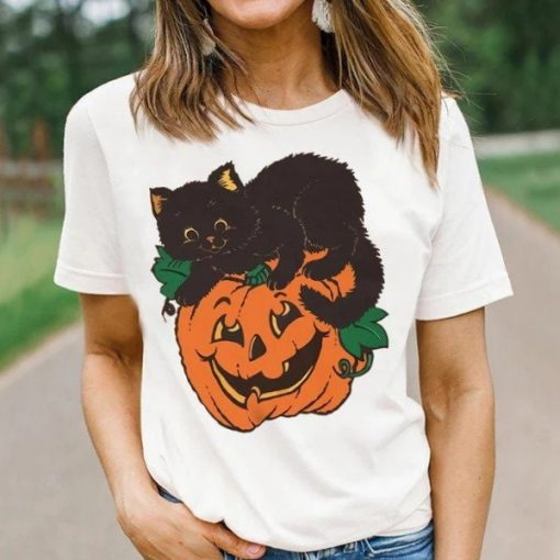 Black Cat On Pumpkin Sweatshirt