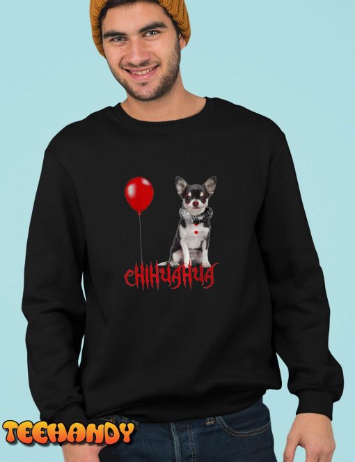 Chihuahua Dog Halloween, Chihuhua-IT-Pennywise Face T-Shirt