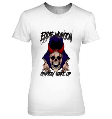 Eddie Munson Chrissy Wake Up Scary Artwork T Shirt 2