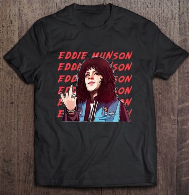 Eddie Munson Rock Man Stranger Things 4 Middle Finger T Shirt 1