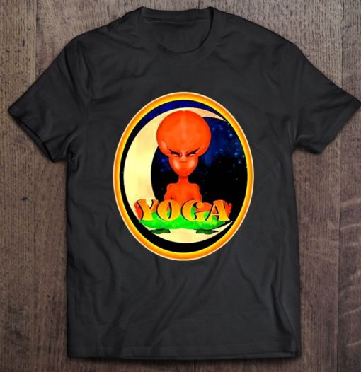Halfmoon Alien Yoga Zen Meditation Class In Space Gift Shirt