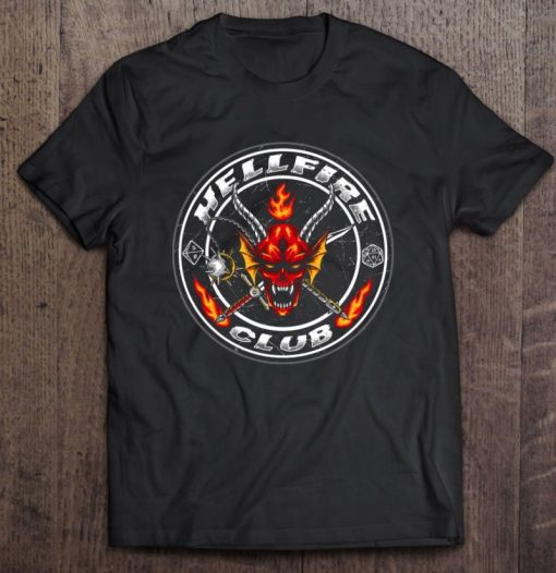 Hellfire Badge Stranger Things D&D Club T Shirt