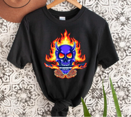 Hellfire Blueskull T Shirt 2