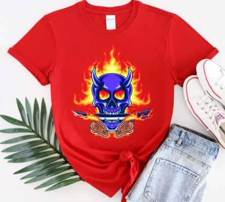 Hellfire Blueskull T Shirt 3