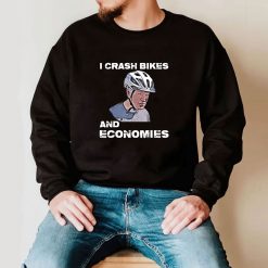 I Crash Bikes And Economies Joe Biden Falling Off Bike Funny T Shirt 2