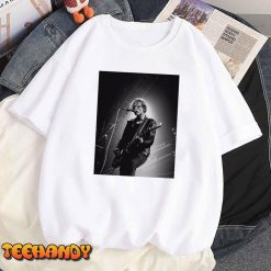 Jamie Campbell Bower Playing Guitar Black and White Poster Canvas Unisex T-Shirt