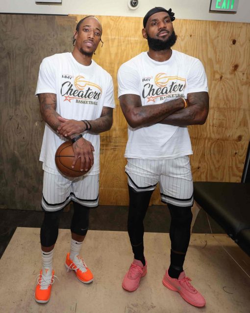 LeBron James  & DeMar DeRozan Wear Cheaters Basketball T Shirt In Drew League