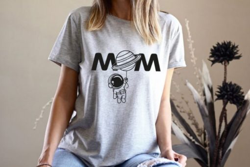 Mama Space Birthday Astronaut Party T Shirt