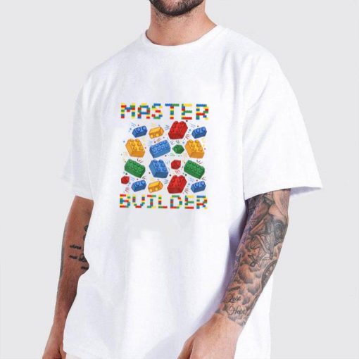 Master Builder Funny Building Blocks Gifts For Boys Kids Men T-Shirt