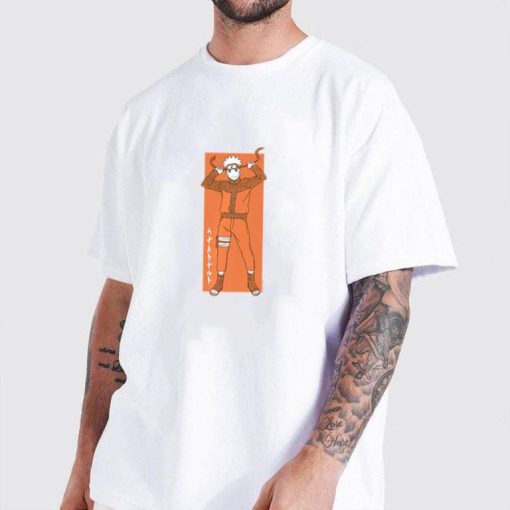 Naruto Shippuden Orange and White Naruto Rectangle Premium T-Shirt
