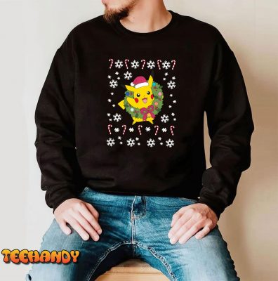 Pokemon Holiday Pikachu Candy Canes Long Sleeve T-Shirt