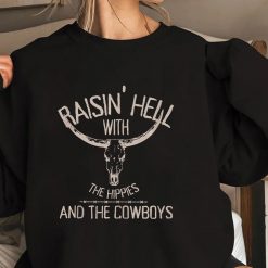 Raising-Hell With The Hippies And Cowboys Western Cowhide Tank Top