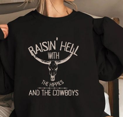 Raising Hell With The Hippies And Cowboys Western Cowhide Tank Top 1