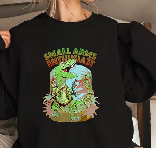 Small Arms Enthusiast Funny T-rex Dinosaur Gun T-Shirt