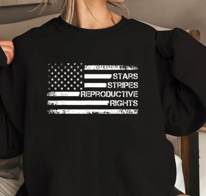 Stars Stripes Reproductive Rights US Flag 4th July Vintage T Shirt 2