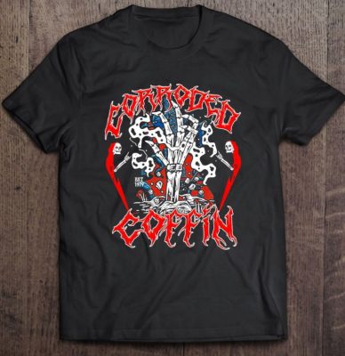 Stranger Things Corroded Coffin Skeleton Hand T Shirt
