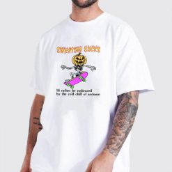 Sweating Sucks Skeleton Pumpkin Head Halloween T Shirt 1