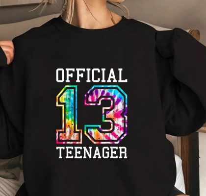 Tie Dye Official Teenager 13th Birthday Shirt For Girls Boys T Shirt 2