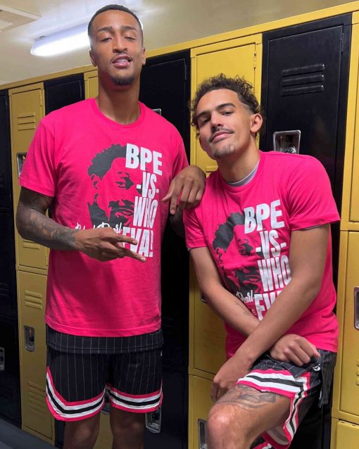 BPE -VS- WHO EVA! Black Pearl ELITE T-Shirt Trae Young and John Collins Wear In Drew League