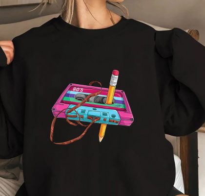 Vintage Cassette Tape Pencil 70s 80s 90s Music Mixtape T Shirt 1