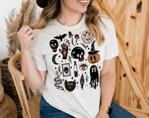 Vintage Halloween Fall Witchy Autumn T Shirt