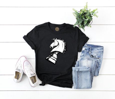 White Knight Figure Chess Motif Chess Player Chessmen T Shirt img1 M9