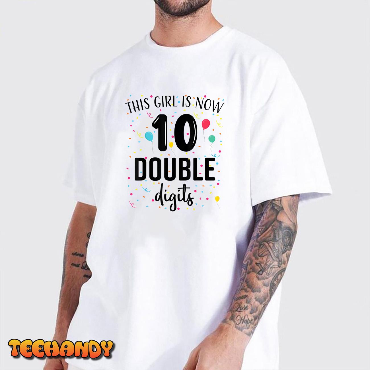 10 Years Birthday 10yr Boy Girl Double Digits 10th Birthday T-Shirt