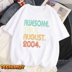 18th Birthday Gift August 2004 Vintage 18 Year Old Men Women T Shirt img1 8