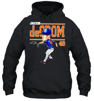 48 Jacob deGrom Cartoon signature New York Baseball shirt 1