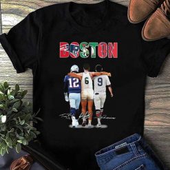 Boston Sports Teams Bill Russell Tom Brady And Ted Williams Signatures Shirt 2