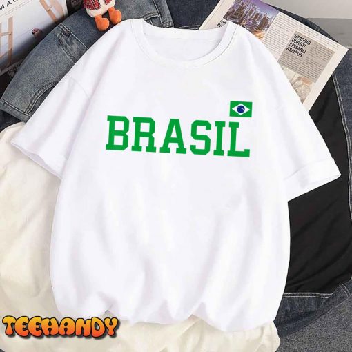 Brazil T Shirt Women Men Kids Brasil Brazilian Flag Yellow T-Shirt