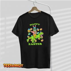 Cat Easter Bunny Riding Dino Trex Egg Hunt Dinosaur Boys Kid T-Shirt