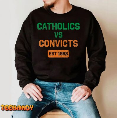 Catholics Vs Convicts 1988 Retro Vintage Distressed T Shirt img3 C4