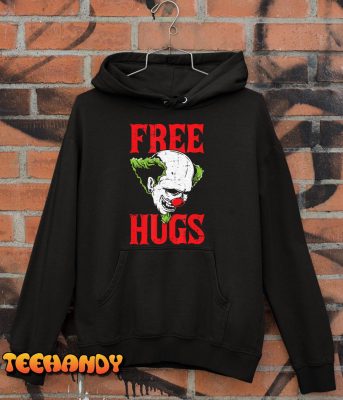 Free Hugs Clown Lazy Halloween Costume Scary Creepy Horror T Shirt img2 C10