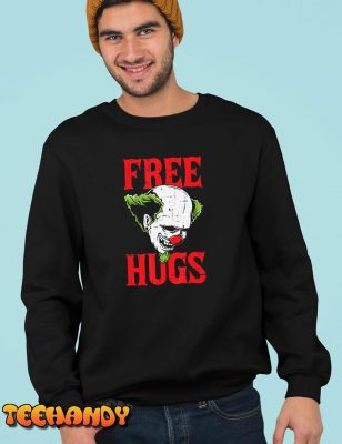 Free Hugs Clown Lazy Halloween Costume Scary Creepy Horror T Shirt img3 C5