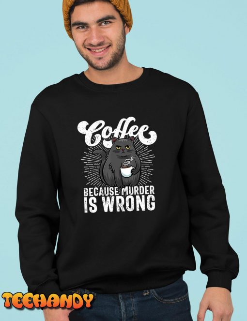 Funny Coffee TShirt, Coffee Lover Shirt, Cute Cat T-Shirt