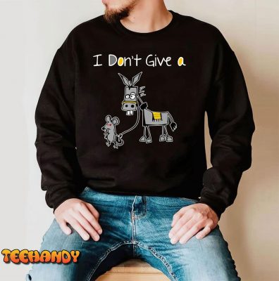 Funny MOUSE WALKING A DONKEY I Dont Give Rats Ass Mouse T Shirt img3 C4