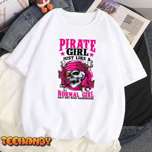 Funny Pirate Shirt Women Jolly Roger Girls Freebooter T-Shirt