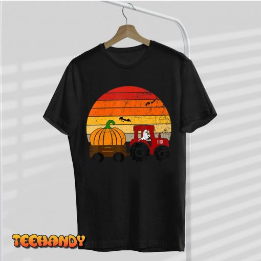 Funny Tractor with pumpkin Halloween Costume For Farmer T-Shirt