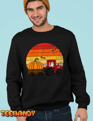 Funny Tractor with pumpkin Halloween Costume For Farmer T Shirt img3 C5