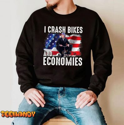 Funny USA Flag I Crash Bikes and Economies T Shirt img2 C4