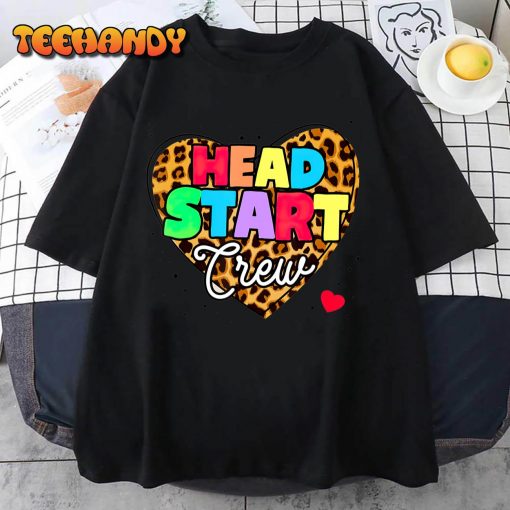 Headstart Crew Heart Leopard Back To School For Teacher Kids T-Shirt